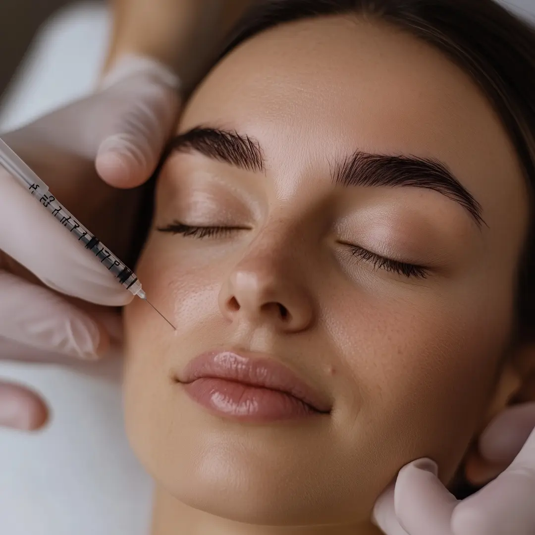 Woman getting cosmetic injection