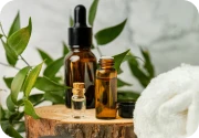 Bottles of essential oils
