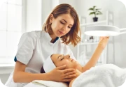 Women getting facial at a spa