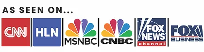 As seen on CNN HLN MSNBC CNBC FOX News and FOX Business